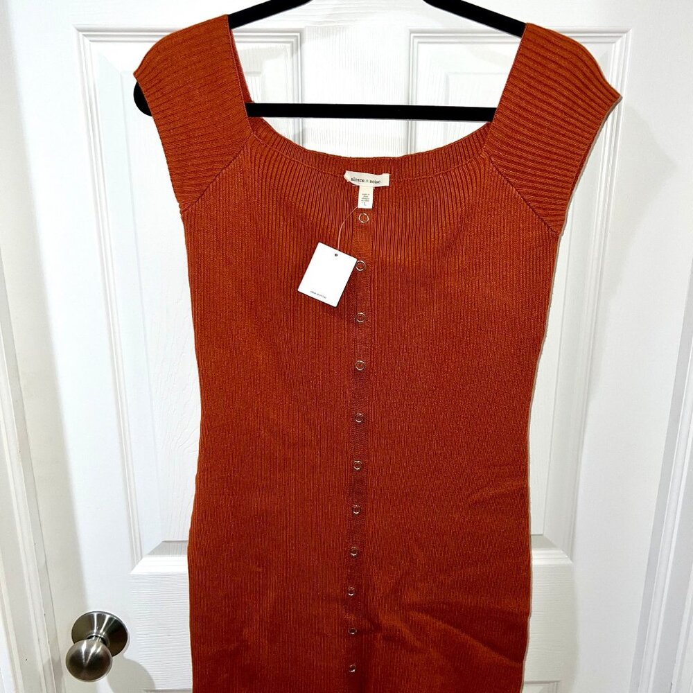Silence + Noise (UO) - Rose/Orange Short-Sleeve Sweater Dress | NWT (L)